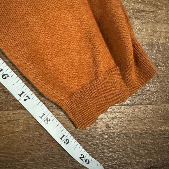 Pronto Uomo XL Burnt Orange V-Neck Sweater Cotton Cashmere Pullover Casual READ - Picture 9 of 11